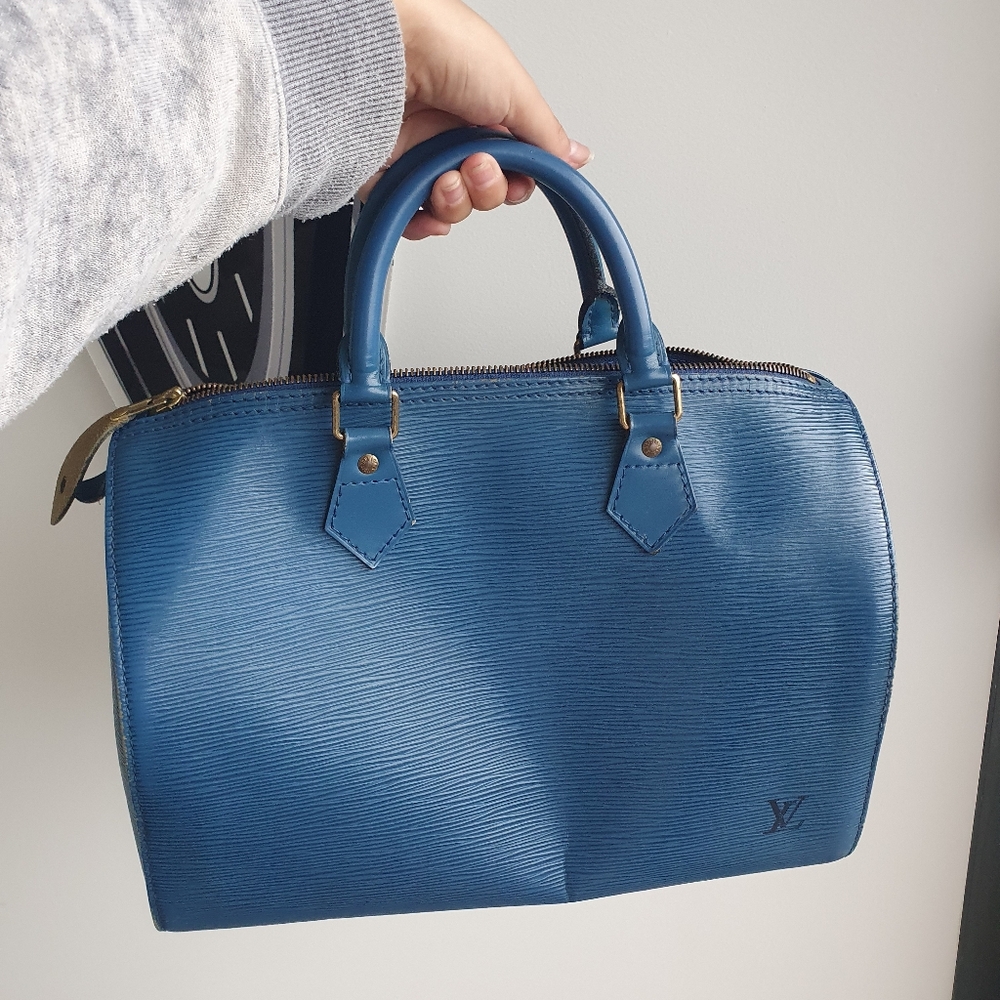 Louis Vuitton Blue Speedy Vintage Handbag
